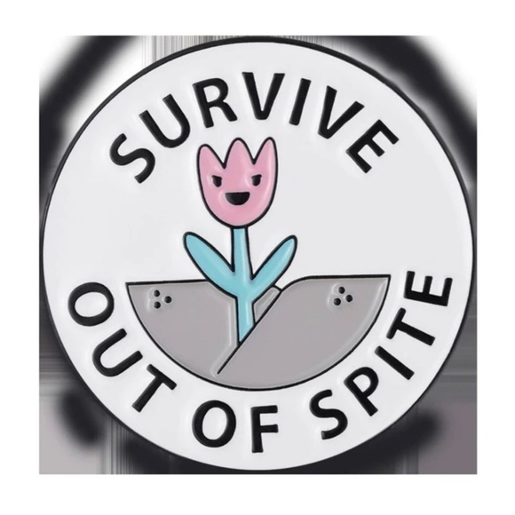 💖 5 items for $25 Sale! 💖 Survive Out of Spite Flower Pin - Picture 3 of 5